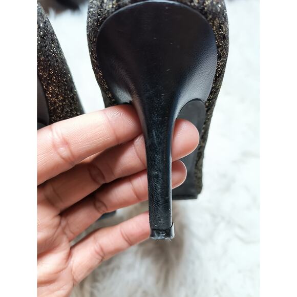 Stuart Weitzman Womens Waverly Metallic Knit Sock Bootie Stiletto Heels US 8.5 - Picture 6 of 9